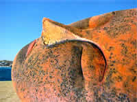 Glazed ceramic sculpture entitled 'SunWorship 1'